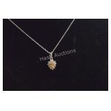 Sterling silver CZ pendant on 18" Sterling chain