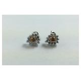 Sterling silver champagne CZ earrings
