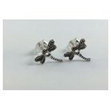 Sterling silver dragonfly earrings