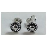 Sterling silver Bali stud earrings