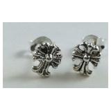 Sterling silver cross earrings