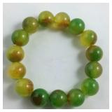 12mm green jade jadeite bracelet 7.5"
