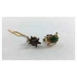 Jade turtle pin and a clip