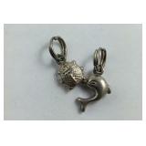 Sterling Silver Mini Ladybug & Dolphin Charm