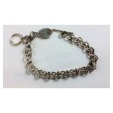 Sterling Silver 7 inch Bracelet with "S" charm