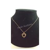 Gold over Sterling Silver Diamond Accent Heart