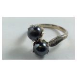 Sterling Silver Black Pearl Ring