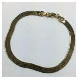 Gold over Sterling Silver 8 inch Herringbone
