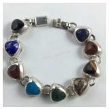 Multicolored Stone & Sterling Silver 7 Inch