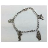 Sterling Silver Winnie the Pooh Charm Bracelet 7