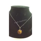 Flower Pendant on 18 inch Sterling Silver Chain