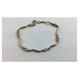 Gold over Sterling Silver 7 inch CZ Bracelet