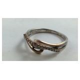 Sterling Silver Diamond Accent Ring Size