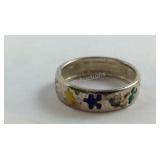 Sterling Silver Autism Puzzle Ring Size