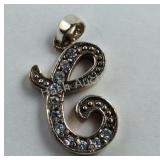 Silver Crystal "C" Pendant