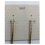 ViVI Gold Tone Crystal Stick Earrings New with