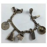 Sterling Silver Mexico Charm 6.5 inch Bracelet