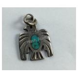 Turquoise Sterling Silver Thunderbird Pendant
