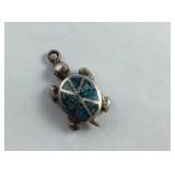Turquoise Sterling Silver Turtle Charm