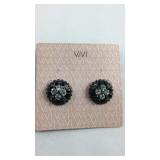 ViVI Black & White Crystal Earrings New with Tag