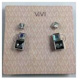 ViVI Black & White 3 Earring Set New With Tag $30