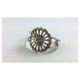 Sterling Silver Flower Cuff Bracelet