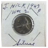 1943 P Silver War Nickel