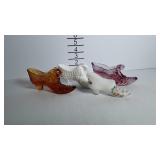 4 Fenton glass shoes