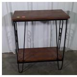 Planters Stand, iron base with pine shelf boards,