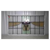 Leaded stain glass framed hanging, in good