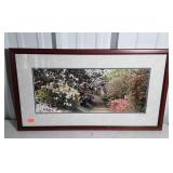 Framed English Garden photograph, artist signed,