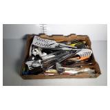 Kitchen utensils - tongs, whisk, baster, spatulas,