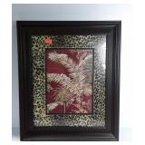 Tropical decor print with animal print matting