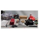 Group lot of misc home goods items, table runner,