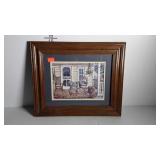 Wash day print, framed and double matted, 18 x 15