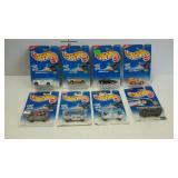 8 Hot Wheels cars, carded