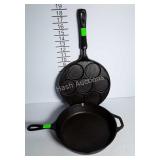 Lodge cast iron 10" skillet, and Nordic Ware mini