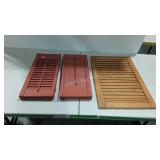 Three kitchen window shutters, two are 9 inches