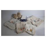 Pottery Barn monkey placecards holders & Linens -