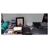 Group lot of office supplies & exercise mat