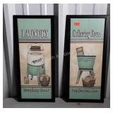 Laundry room picture prints, each measures 9 x 21