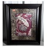 Tropical print with animal print mat treatment,