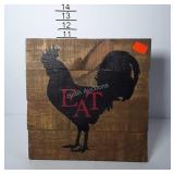 Rustic rooster sign, hang or stand