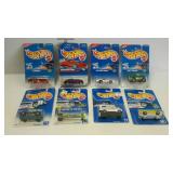 8 Hot Wheels cars, carded