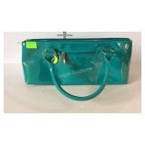 Teal wine bottle cooler bag