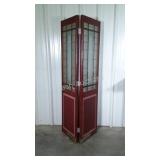 Bifold Door Divider Leaded glass top over blind