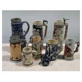 Group lot of steins. All have some sort of