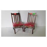 2 Doll size chairs with padded seats
