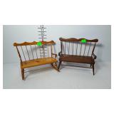 Doll size furniture - 1 rocking settee, & 1 Decons