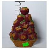 Cast iron door stop, apple basket design
